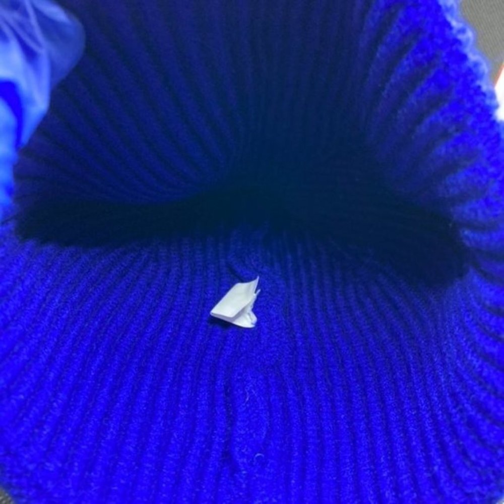 Blue Black Wool Beanie - Picture 6 of 7